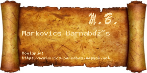 Markovics Barnabás névjegykártya
