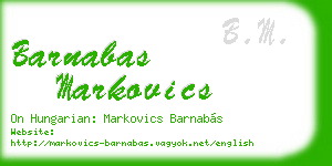 barnabas markovics business card
